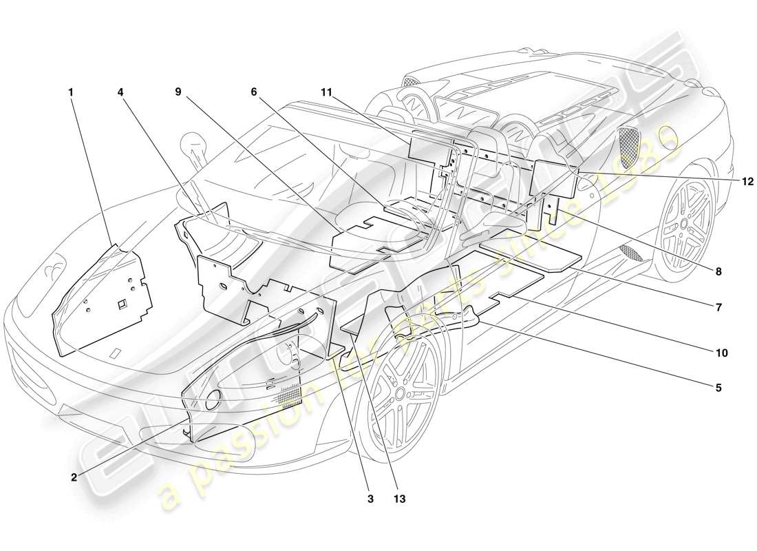 a part diagram from the ferrari 430 parts catalogue