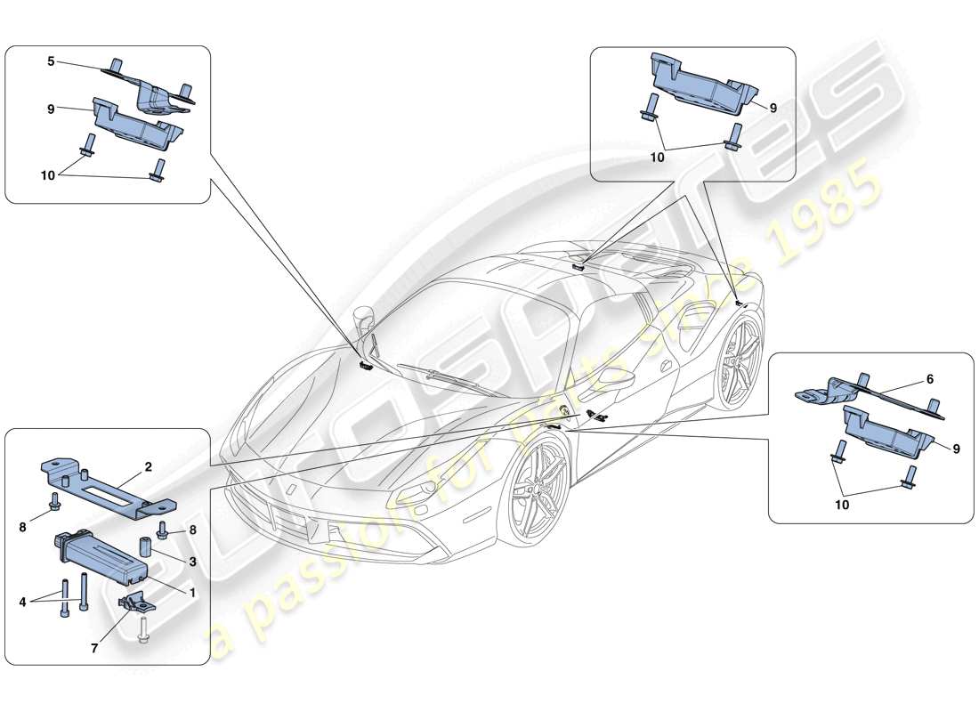 a part diagram from the ferrari 488 parts catalogue