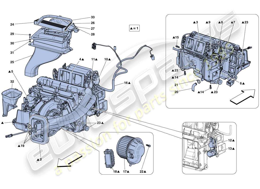 a part diagram from the ferrari laferrari aperta (usa) parts catalogue