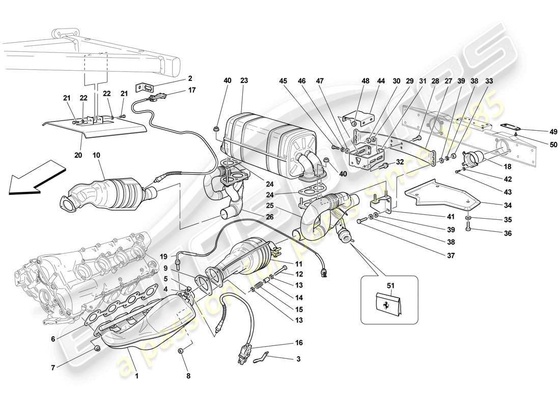 part diagram containing part number kl-fer-430scd-decat-cs-inc