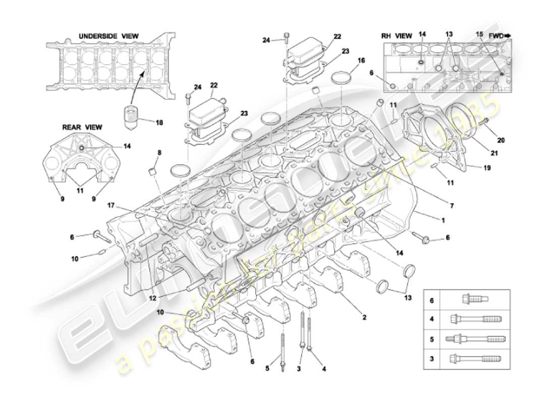a part diagram from the aston martin vanquish (2002) parts catalogue