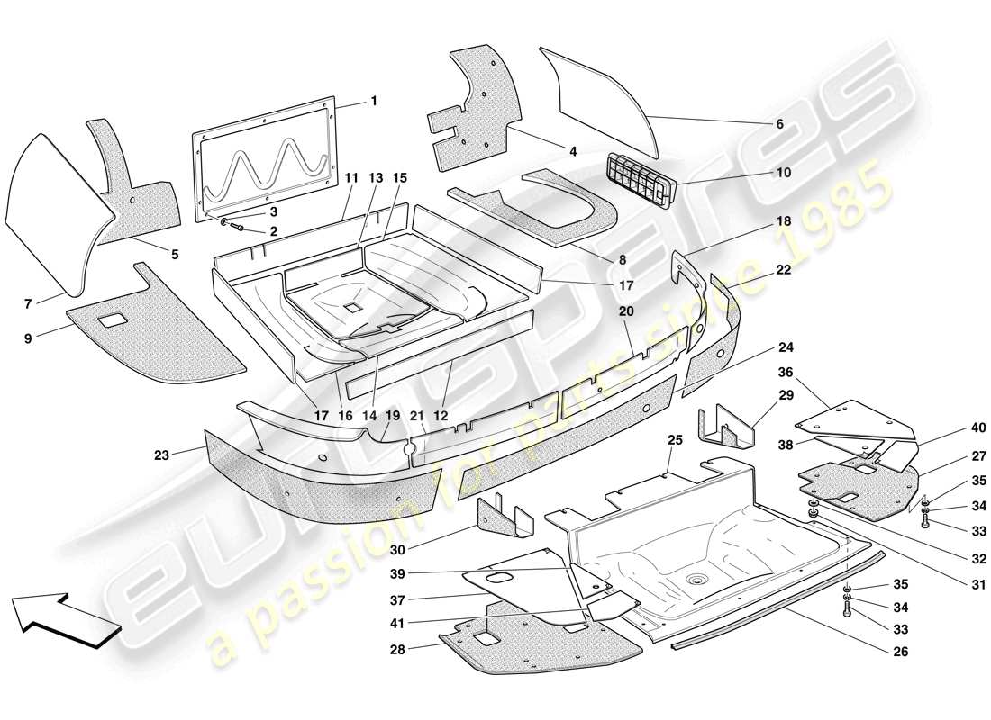 a part diagram from the ferrari 599 parts catalogue