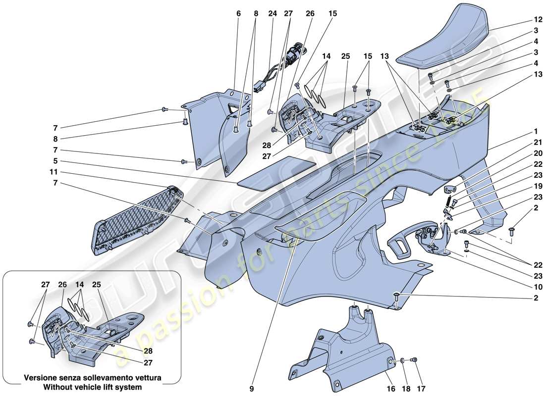 a part diagram from the ferrari laferrari aperta (usa) parts catalogue