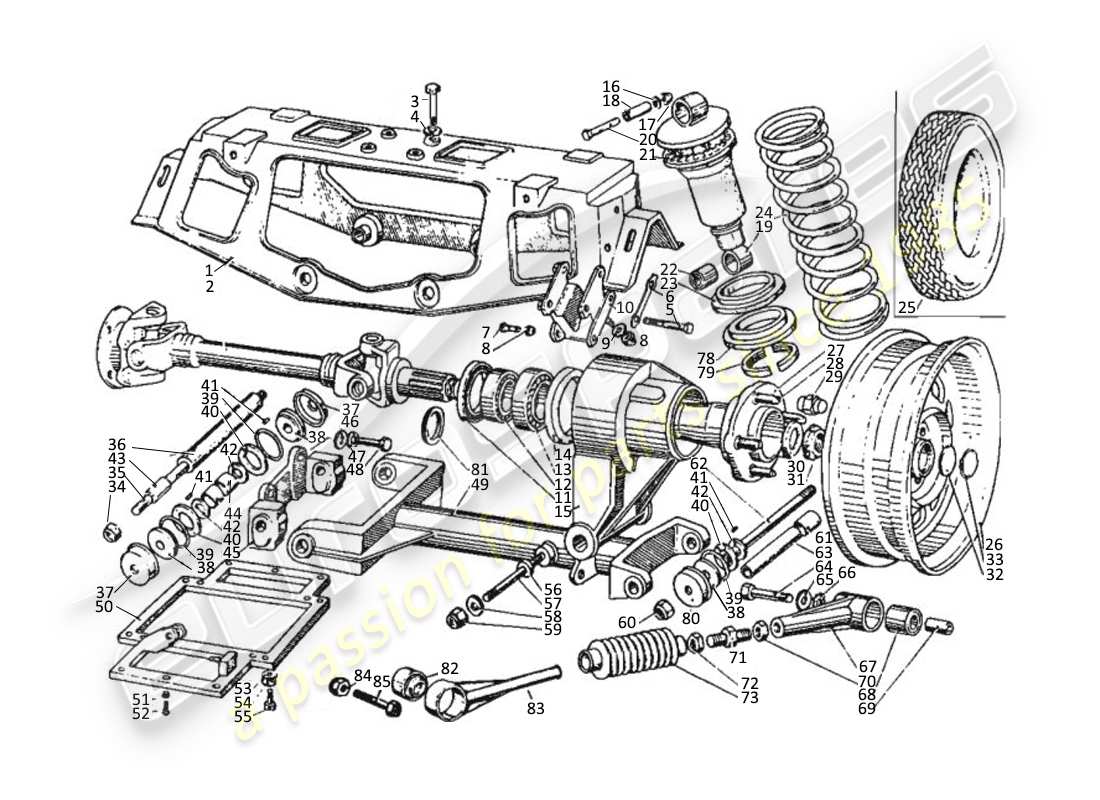 a part diagram from the maserati kyalami parts catalogue