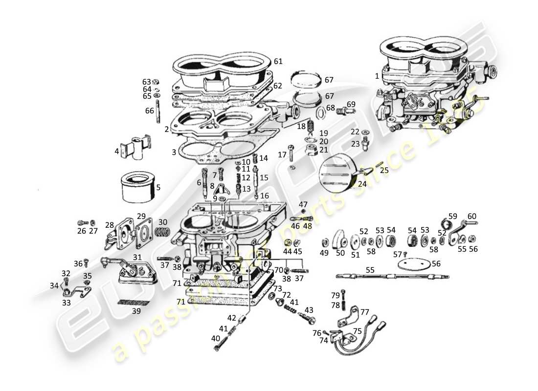 a part diagram from the maserati kyalami parts catalogue