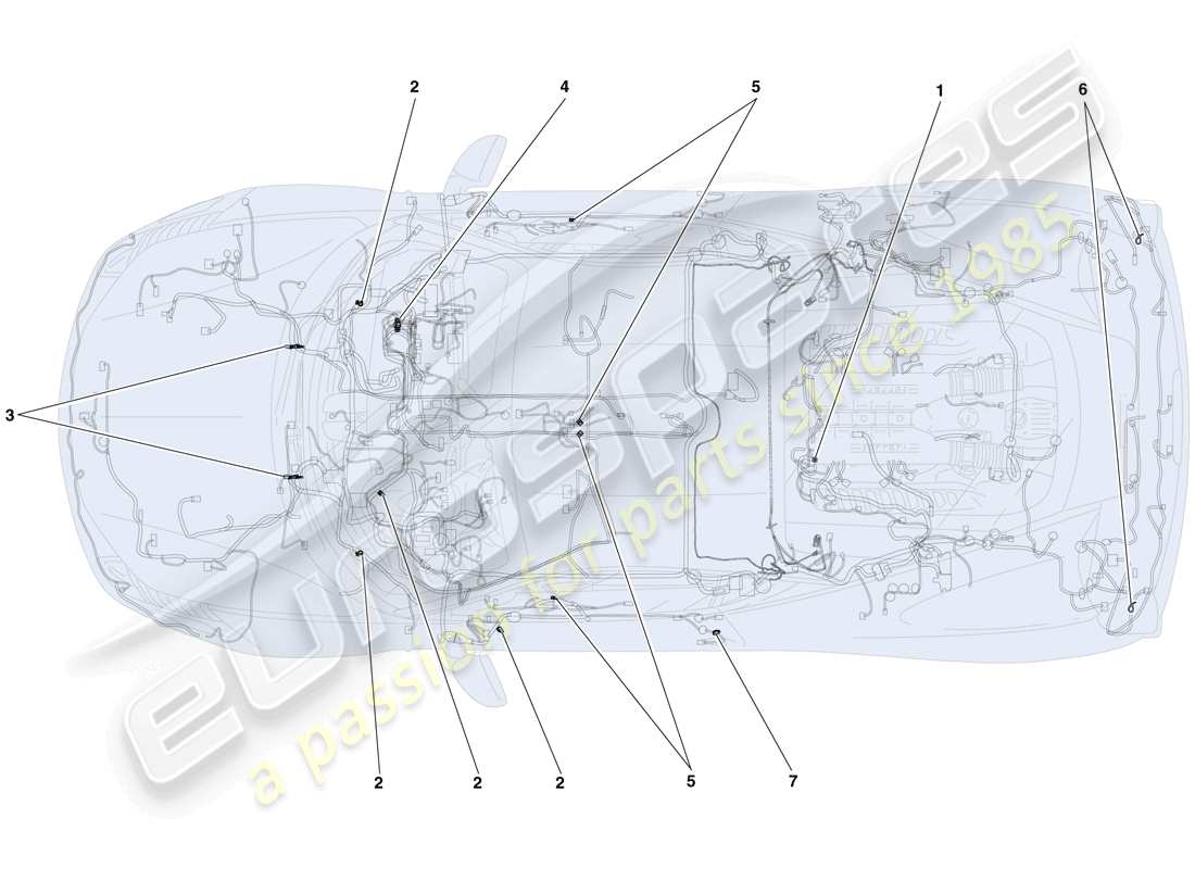 a part diagram from the ferrari 458 italia (usa) parts catalogue