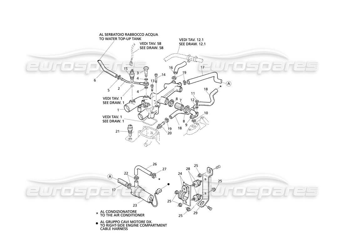 a part diagram from the maserati quattroporte (1996-2001) parts catalogue