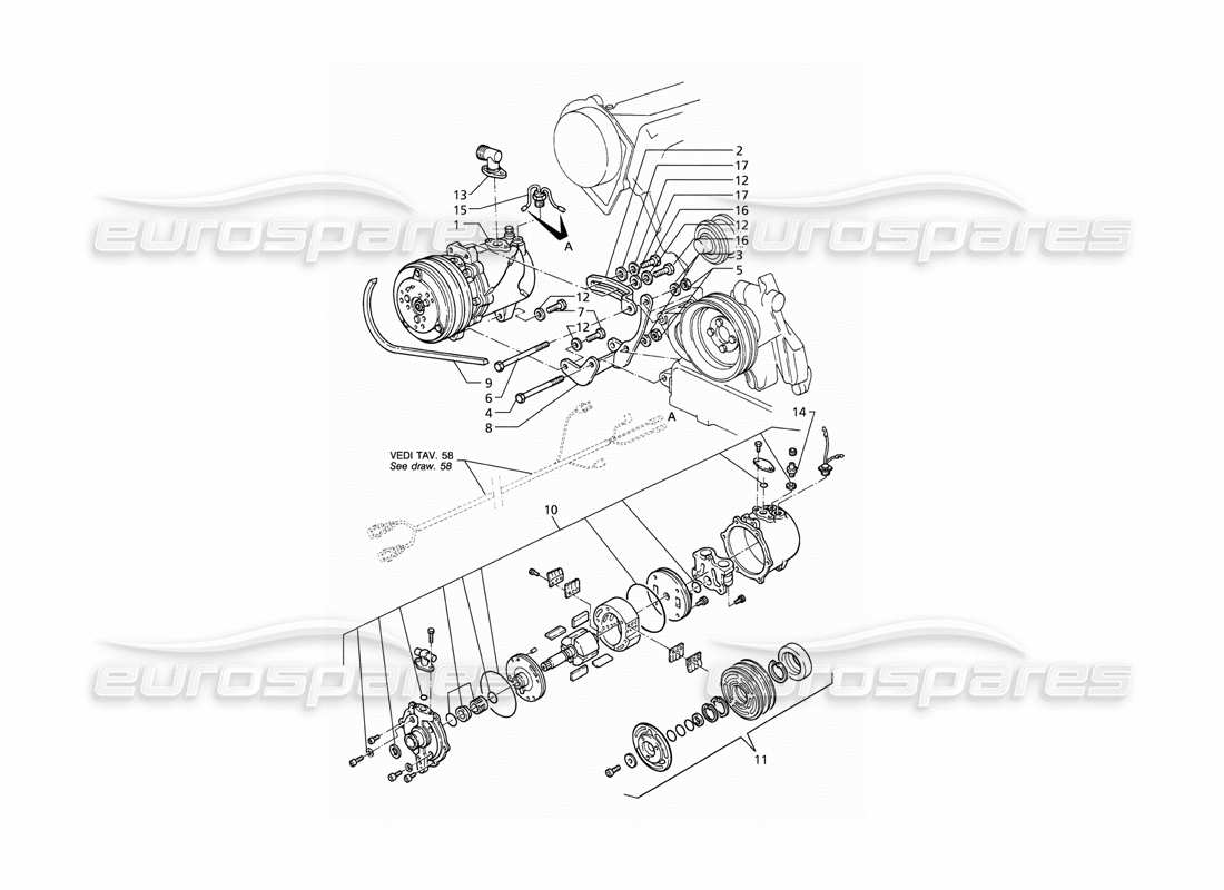 a part diagram from the maserati quattroporte (1996-2001) parts catalogue