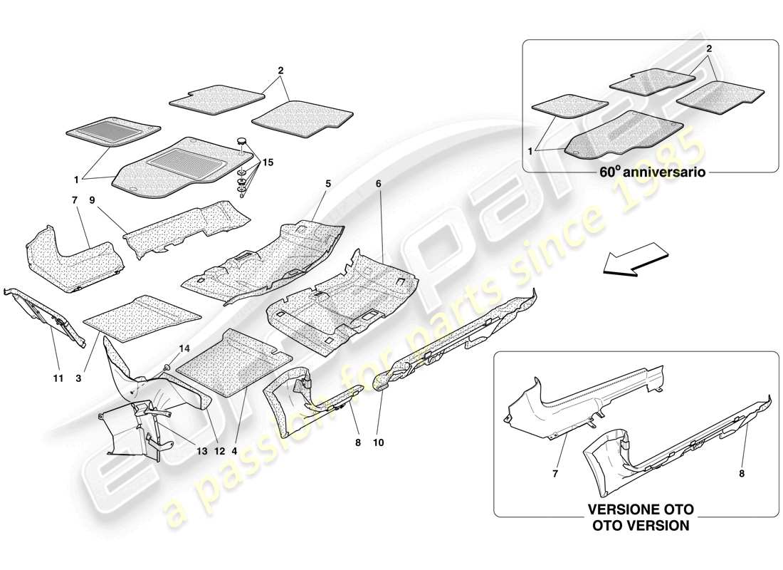 a part diagram from the ferrari 612 sessanta (europe) parts catalogue