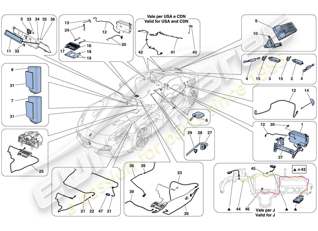 ferrari f12 tdf (europe) infotainment system parts diagram