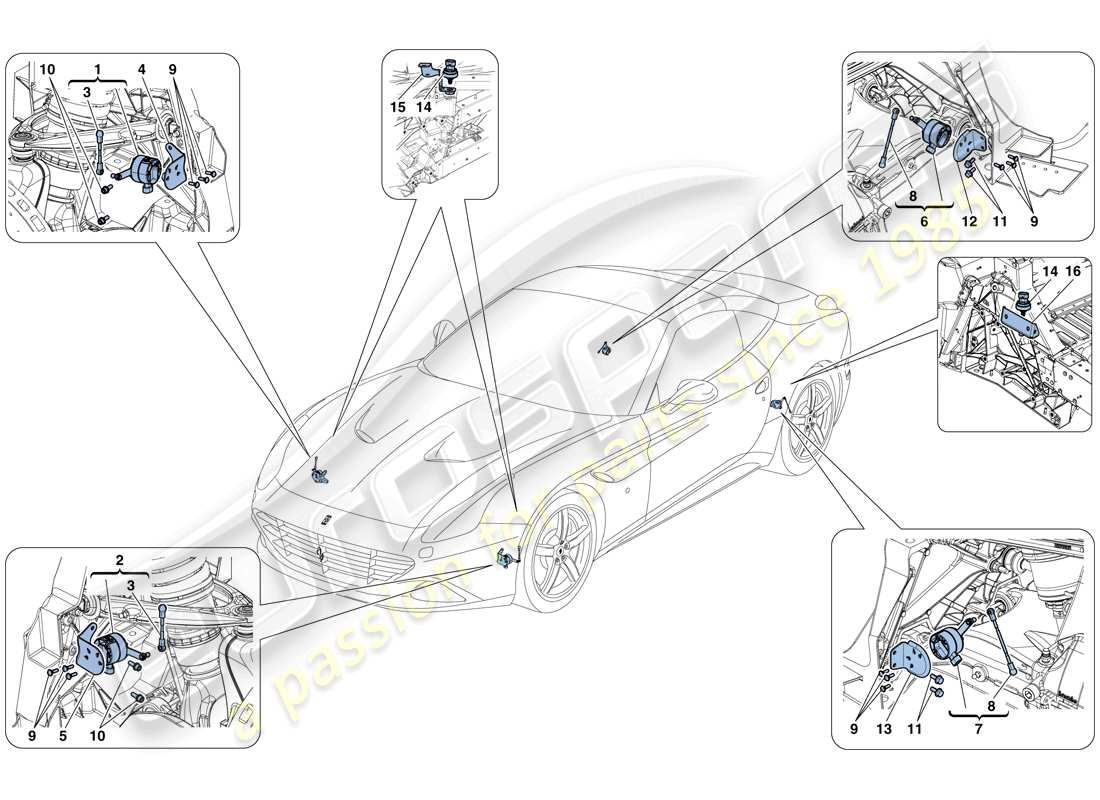 ferrari california t (rhd) electronic management (suspension) part diagram