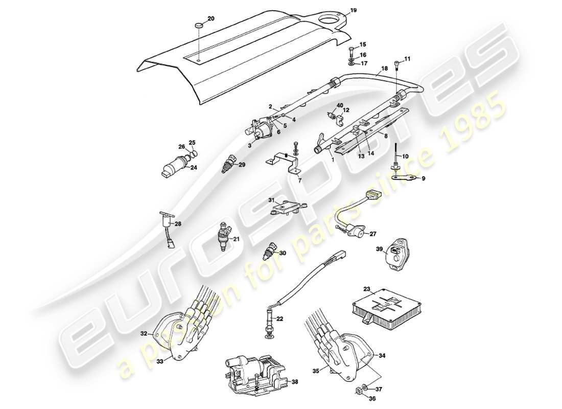 aston martin v8 volante (2000) electronic fuel injection part diagram