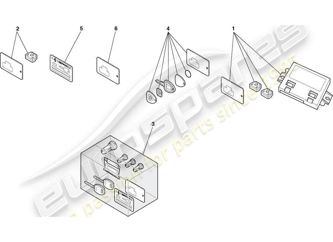ferrari f430 coupe (rhd) immobiliser kit parts diagram