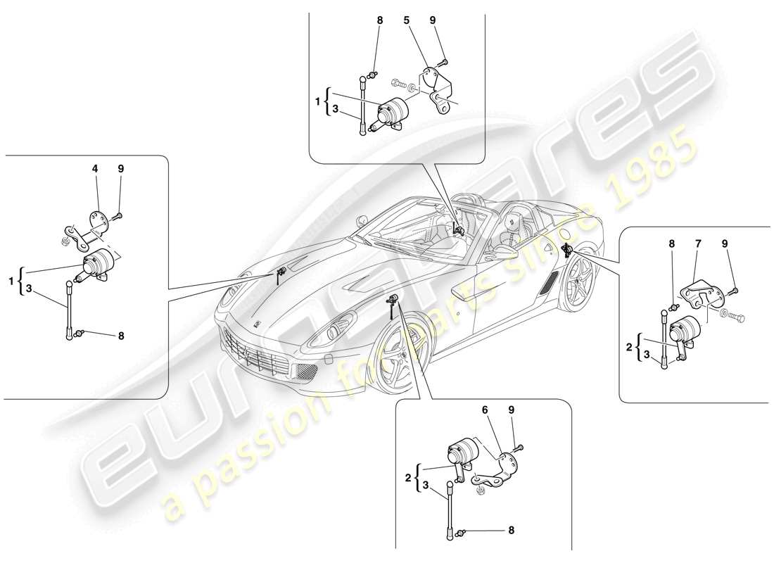 ferrari 599 sa aperta (usa) motion sensor parts diagram