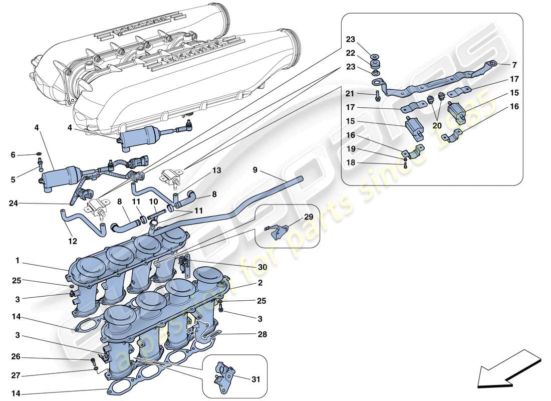 ferrari 458 italia (europe) intake manifold parts diagram