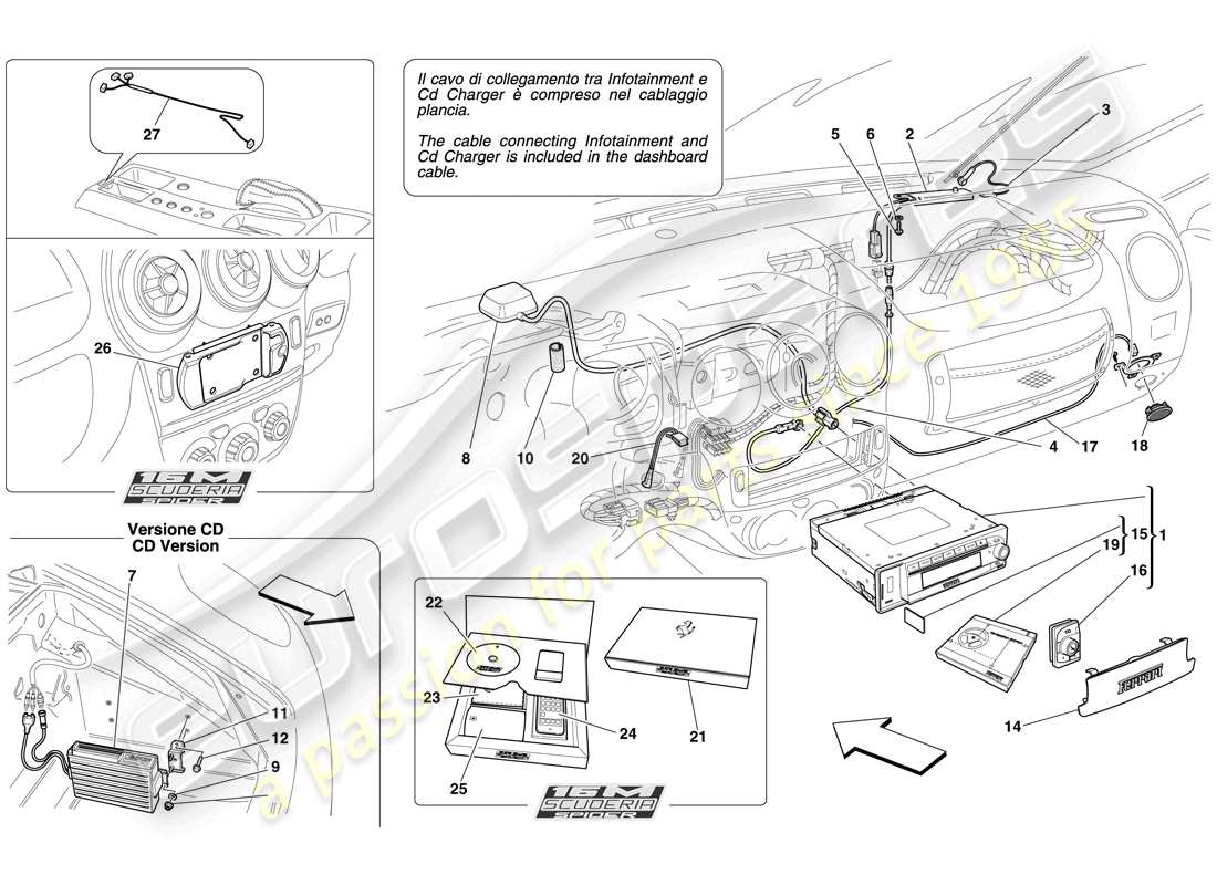 ferrari f430 scuderia (usa) hi-fi system part diagram