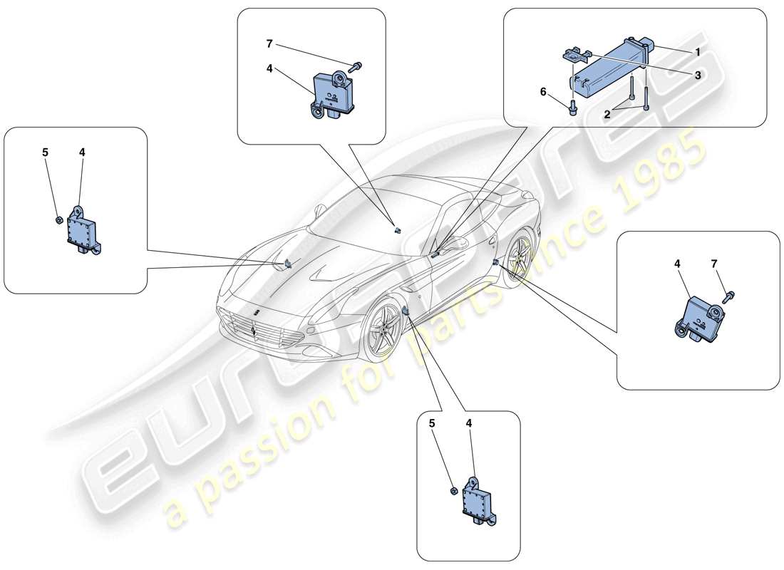 ferrari california t (usa) tyre pressure monitoring system parts diagram