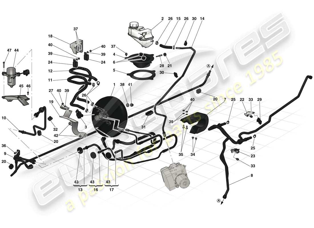 ferrari laferrari (usa) hydraulic brake controls and power brake system parts diagram