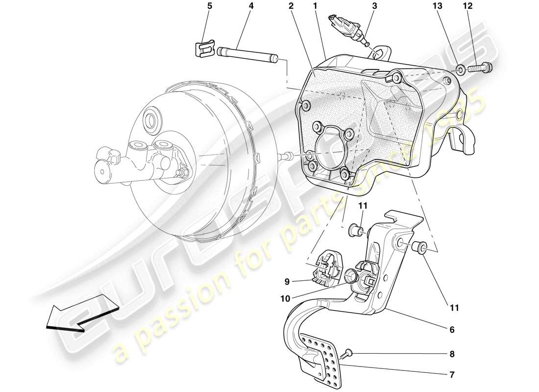 ferrari 599 sa aperta (usa) pedal board parts diagram