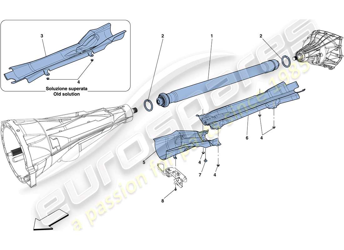 ferrari ff (rhd) transmission pipe part diagram