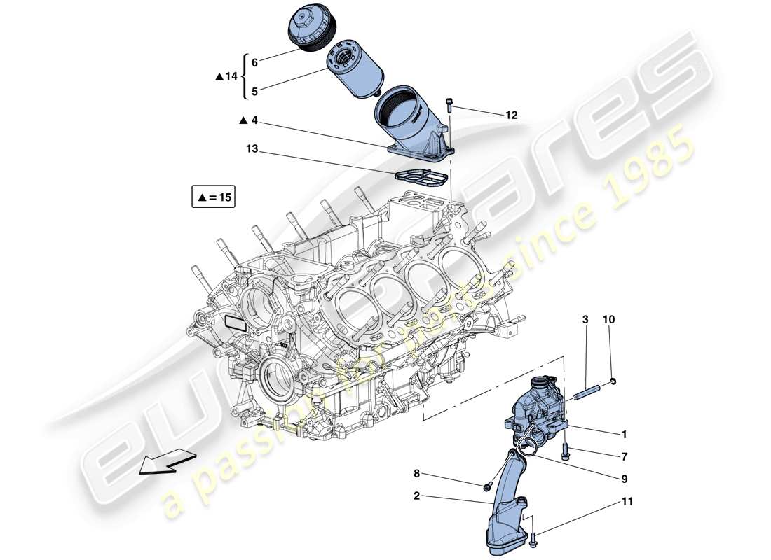 ferrari california t (europe) lubrication: pump and filter part diagram