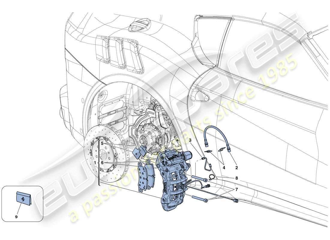 ferrari f12 tdf (europe) rear brake callipers parts diagram