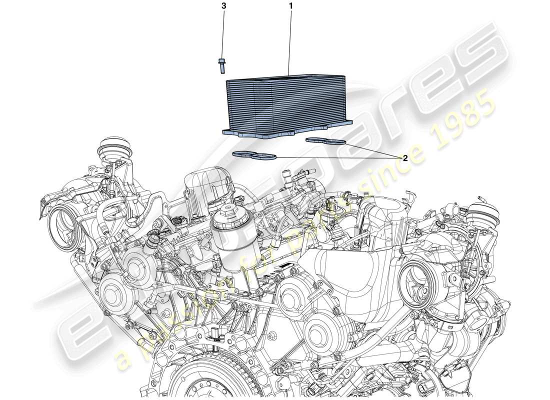 ferrari 488 spider (usa) engine heat exchanger part diagram