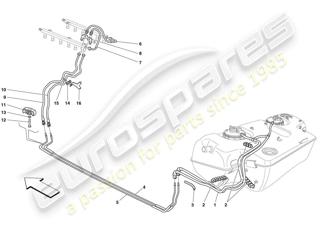 ferrari 599 gtb fiorano (europe) fuel system parts diagram