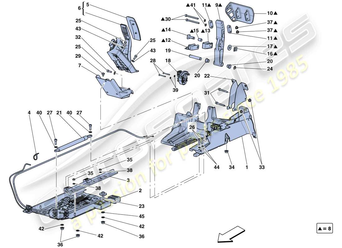 ferrari laferrari aperta (europe) pedal board parts diagram