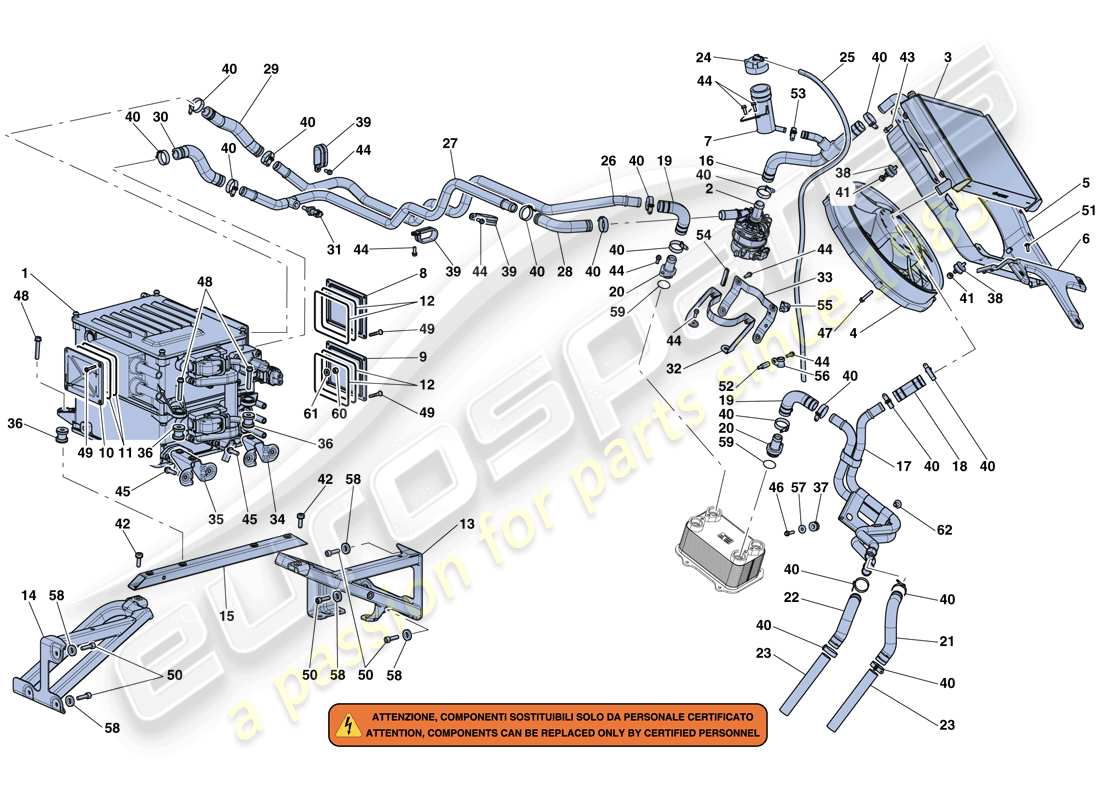 ferrari laferrari aperta (europe) inverter and cooling parts diagram
