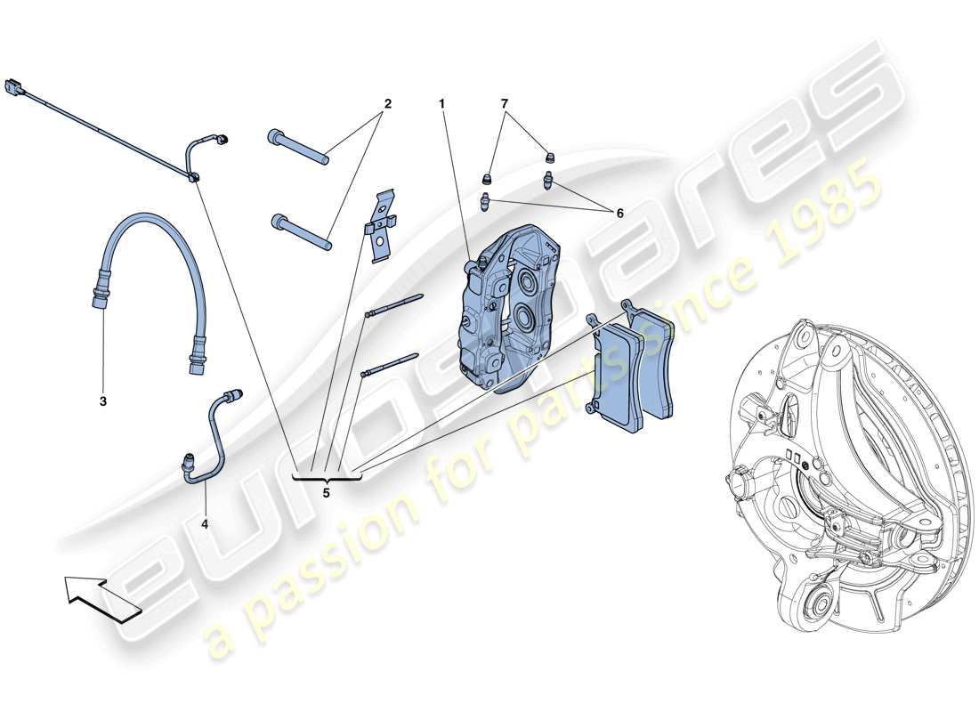 ferrari gtc4 lusso (europe) rear brake callipers parts diagram