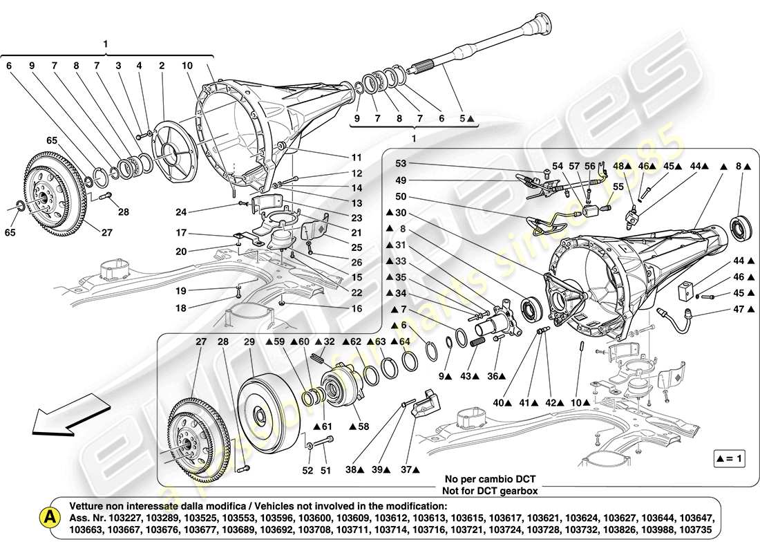 ferrari california (europe) transmission housing parts diagram