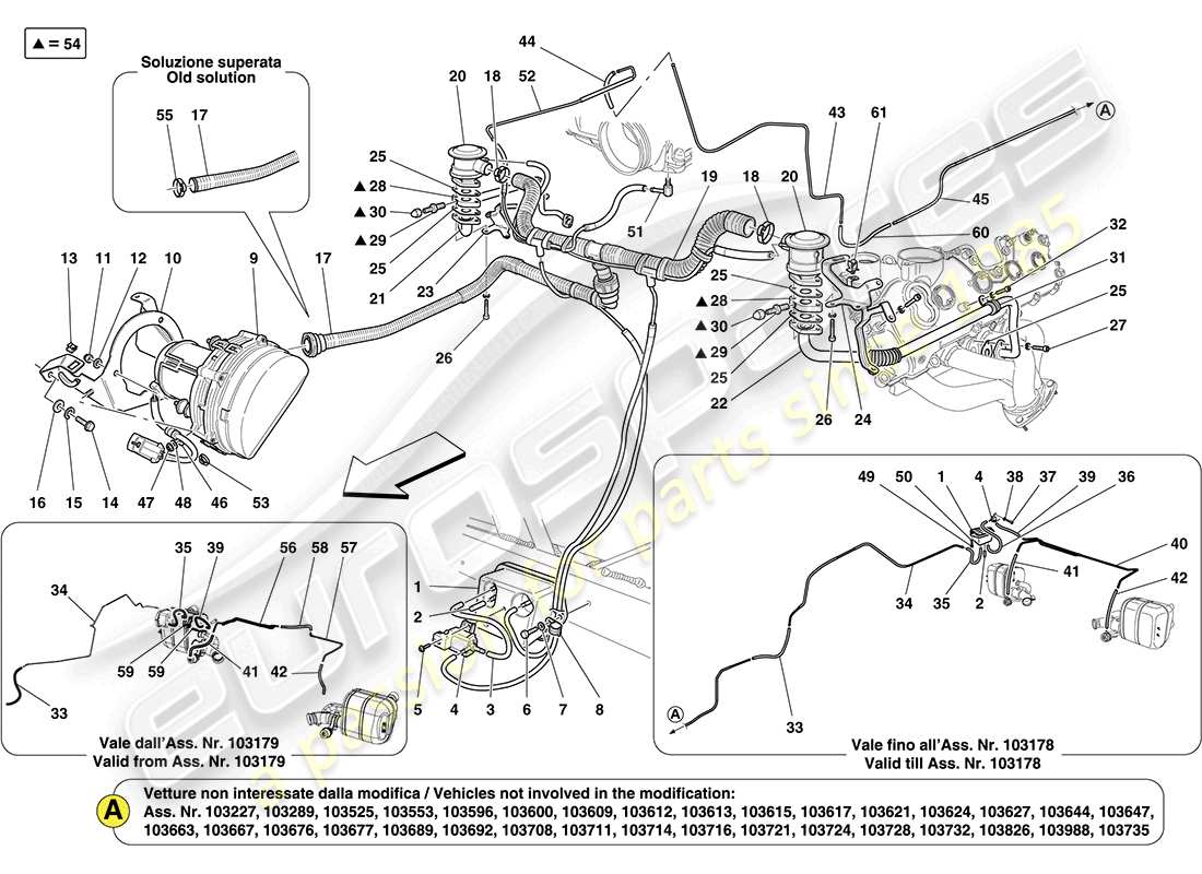 ferrari california (rhd) secondary air system parts diagram