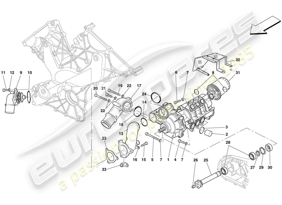 ferrari 599 sa aperta (usa) oil / water pump parts diagram