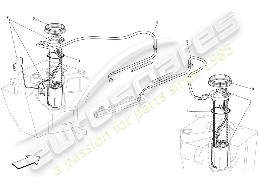 ferrari f430 scuderia (europe) fuel pumps and lines parts diagram