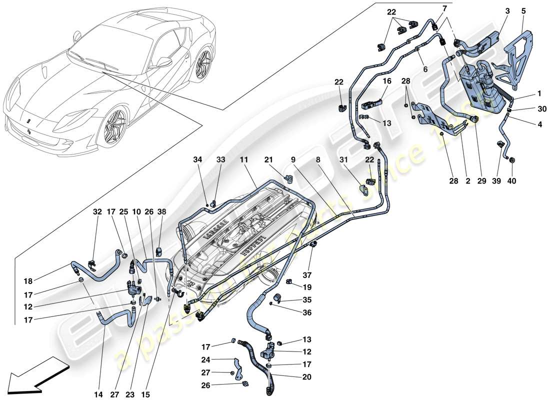 ferrari 812 superfast (usa) evaporative emissions control system part diagram