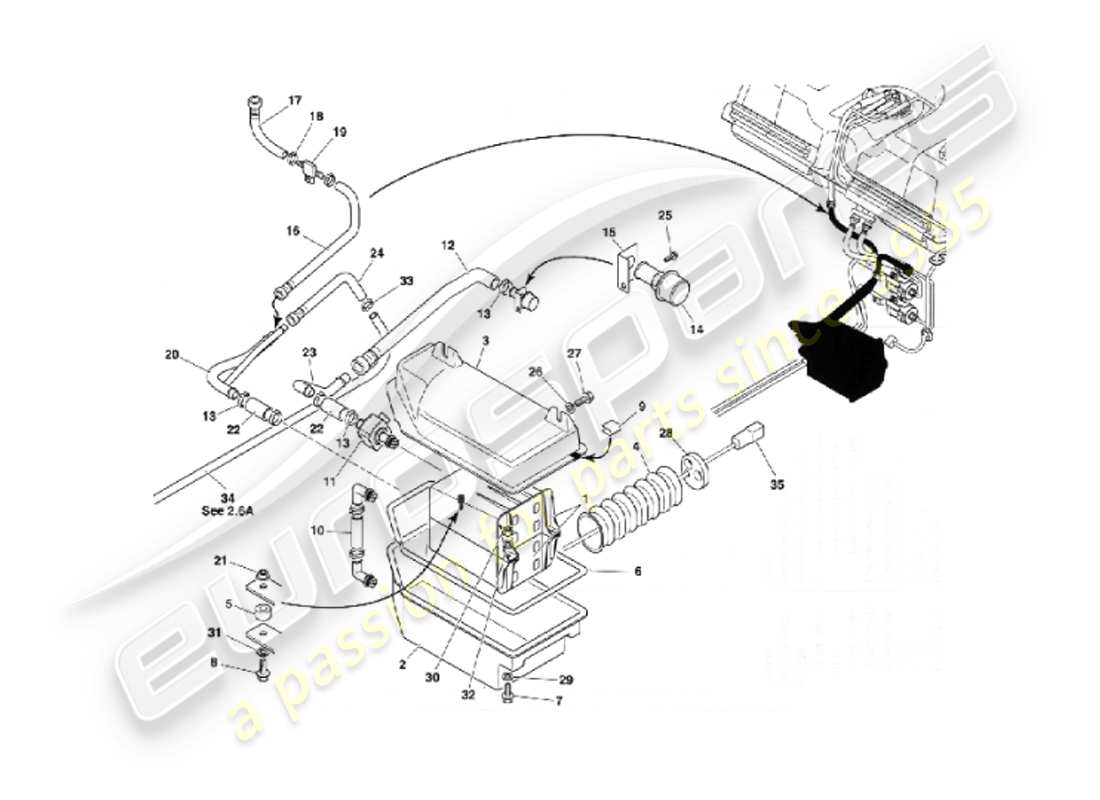 aston martin vanquish (2007) evaporative emission system part diagram