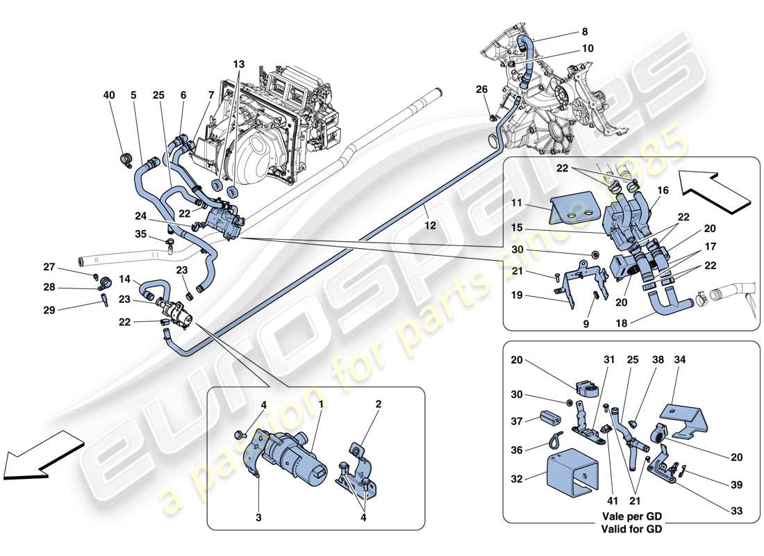 ferrari 458 speciale (usa) ac system - water parts diagram