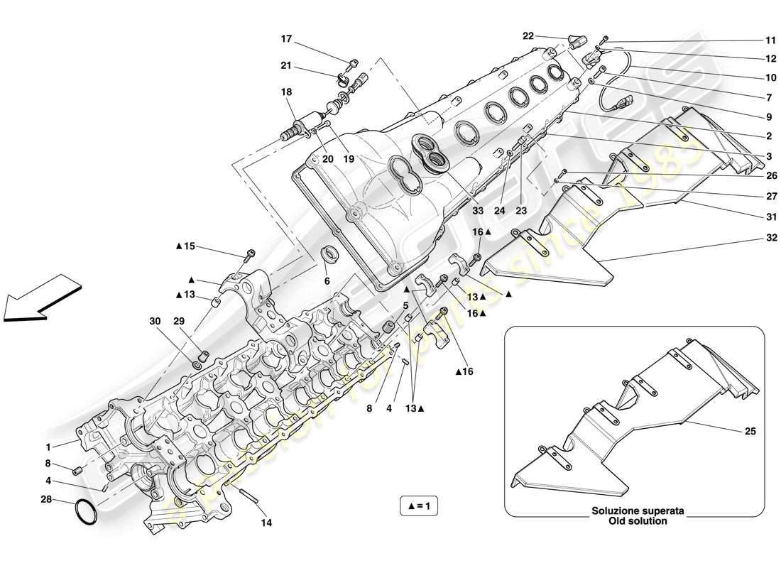 ferrari 599 gto (rhd) left hand cylinder head part diagram