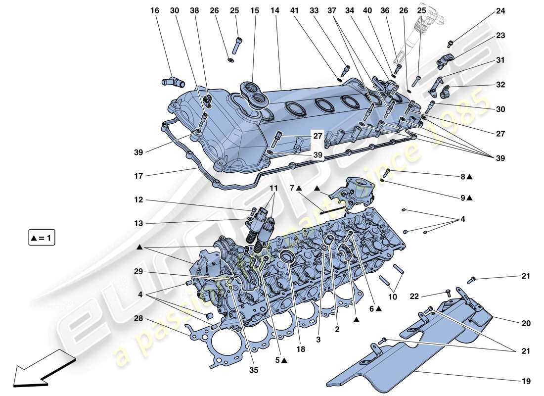 ferrari f12 tdf (europe) left hand cylinder head parts diagram