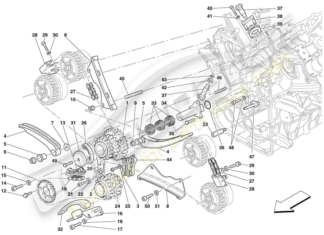 ferrari 599 sa aperta (usa) timing system - drive parts diagram