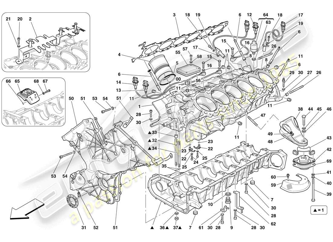 ferrari 599 gtb fiorano (europe) crankcase part diagram