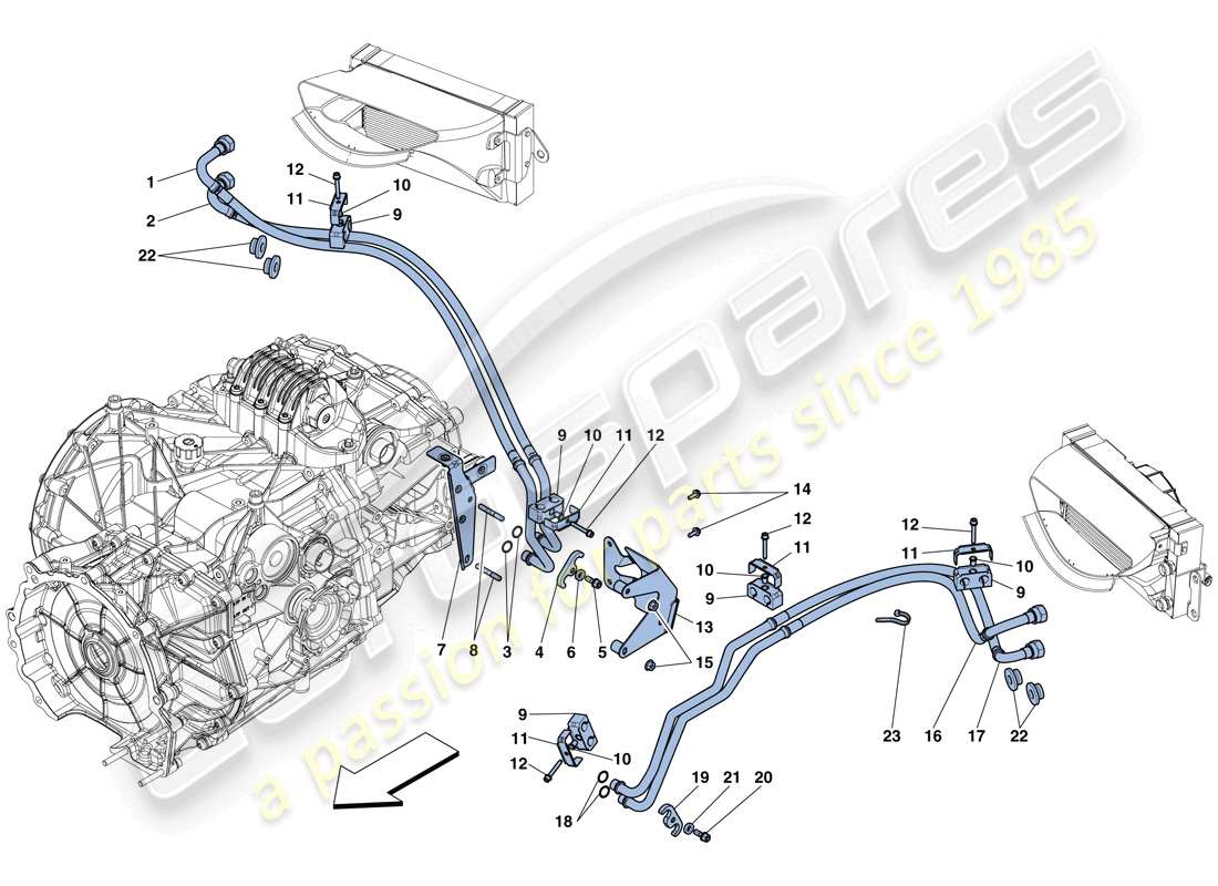 ferrari 458 speciale (usa) gearbox oil lubrication and cooling system parts diagram