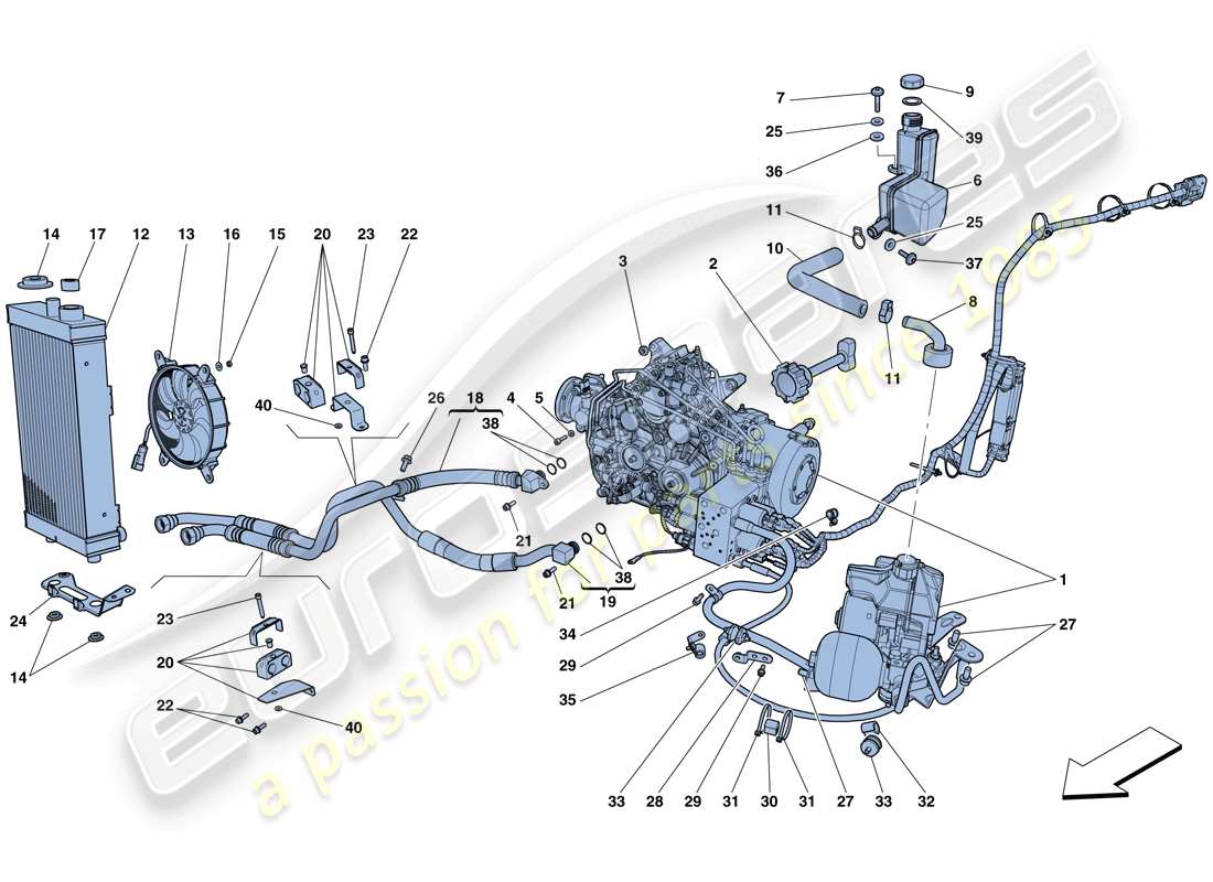 ferrari gtc4 lusso (europe) ptu system parts diagram