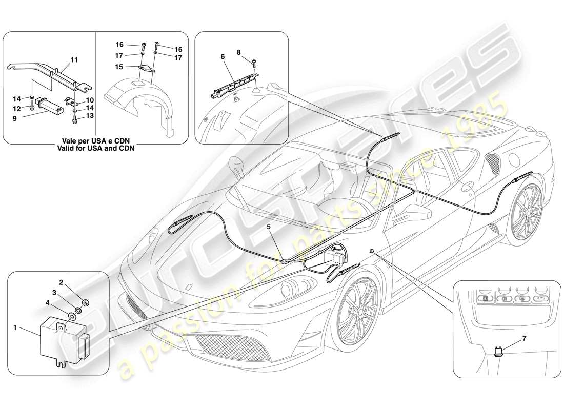 ferrari f430 scuderia (europe) tyre pressure monitoring system parts diagram