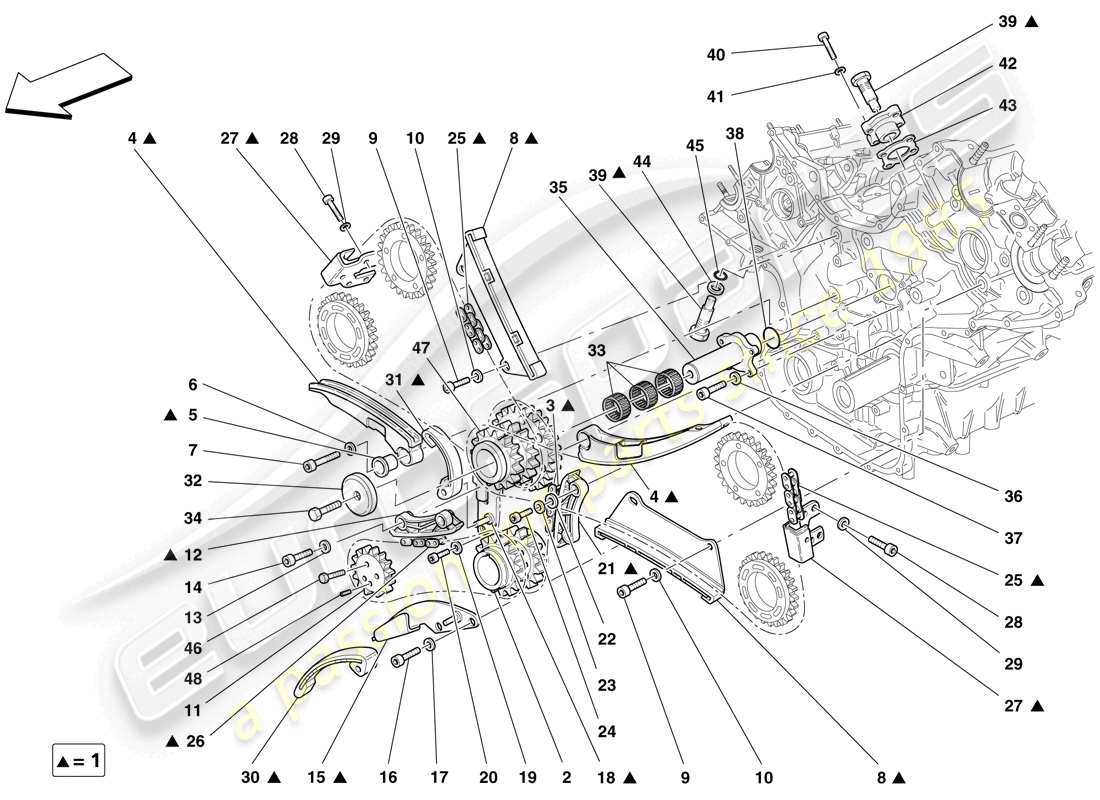 ferrari f430 scuderia spider 16m (europe) timing system - drive parts diagram