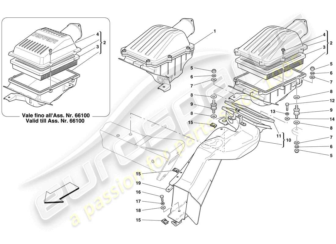 ferrari 612 sessanta (europe) air intake parts diagram