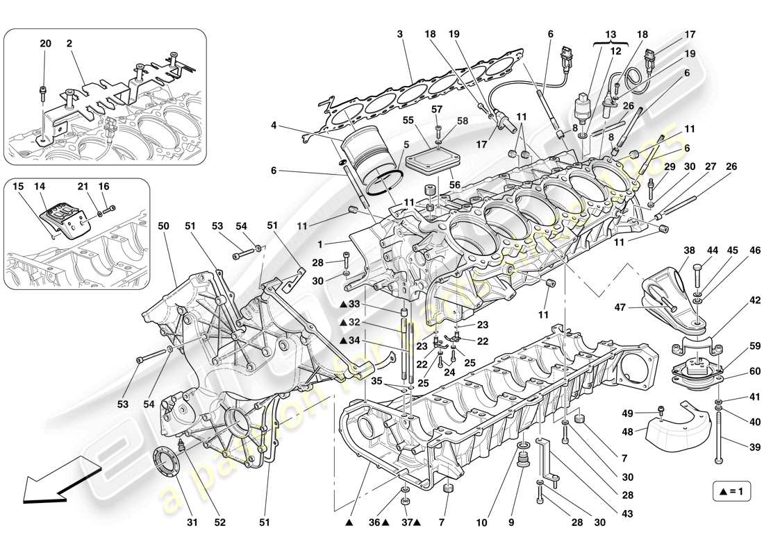 ferrari 599 sa aperta (usa) crankcase parts diagram