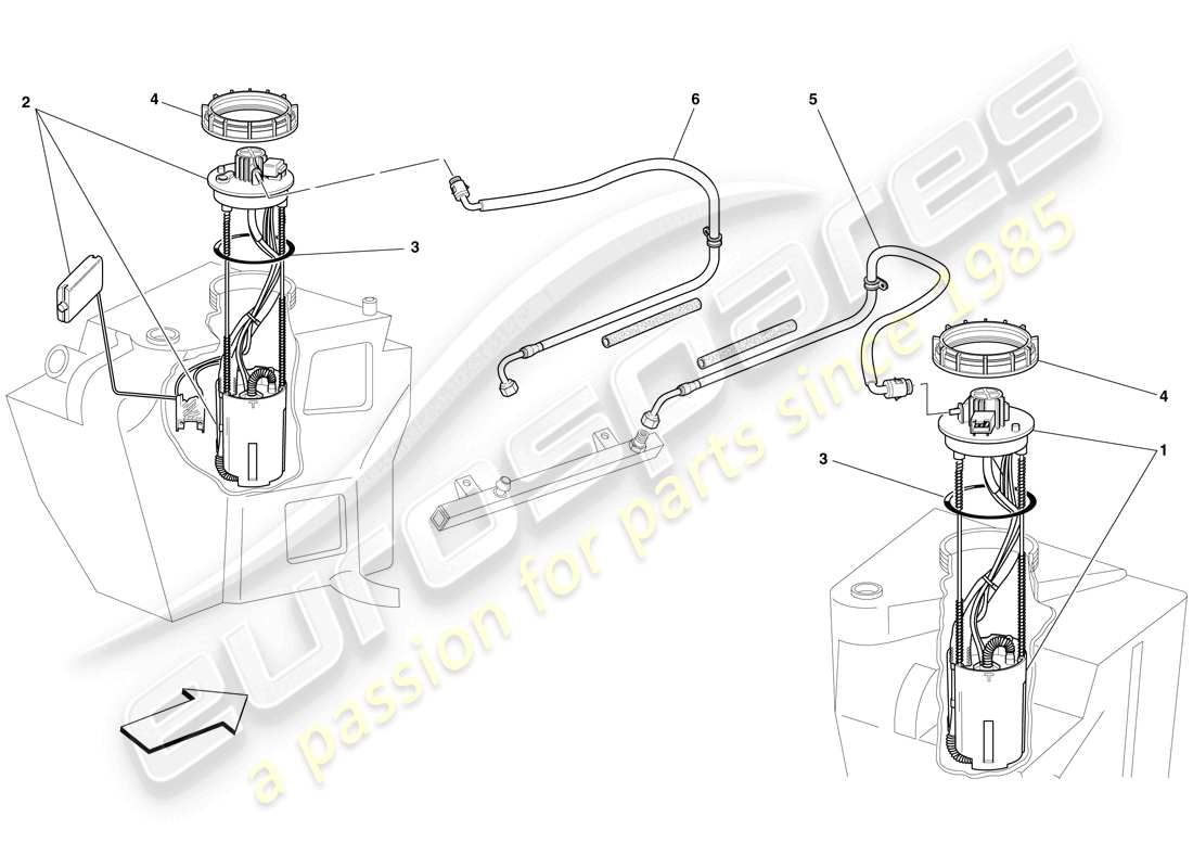 ferrari f430 scuderia (europe) fuel pumps and lines parts diagram