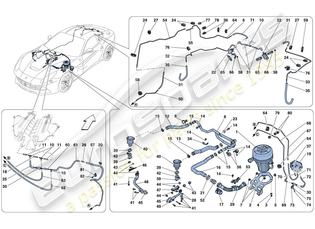 ferrari f12 berlinetta (usa) secondary air system parts diagram